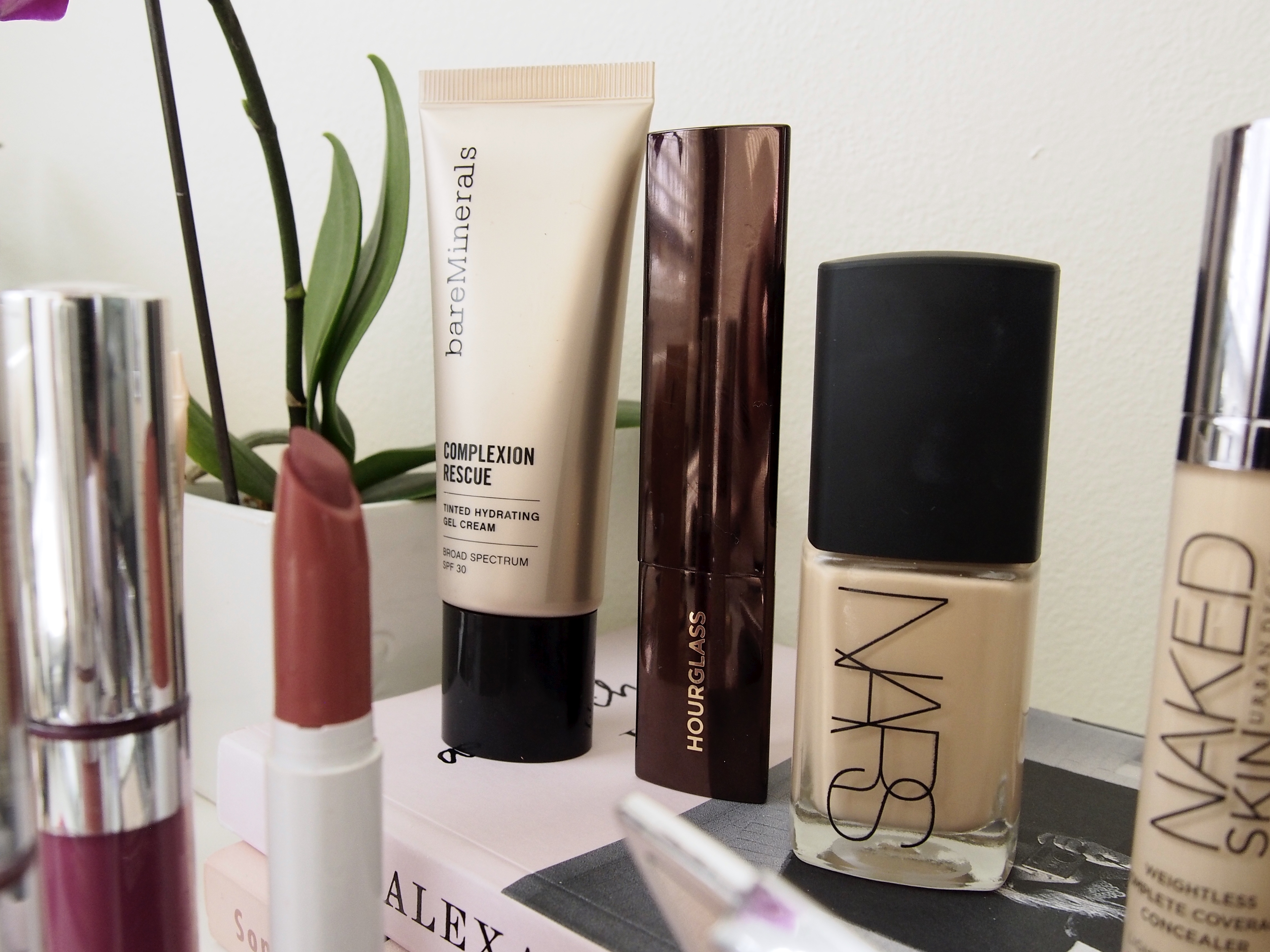 Cruelty Free Favorites - BareMinerals Complexion Rescue, Hourglass Vanish Stick Foundation, Nars Sheer Glow Foundation